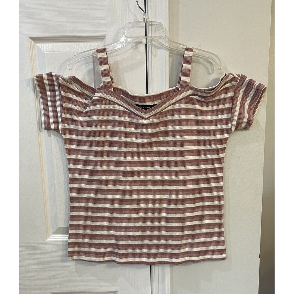 Doe & Rae Women's Short Sleeve Shirt Off The Shoulder Size S Shirt